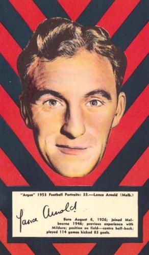 1953 Argus Football Portraits #33 Lance Arnold Front